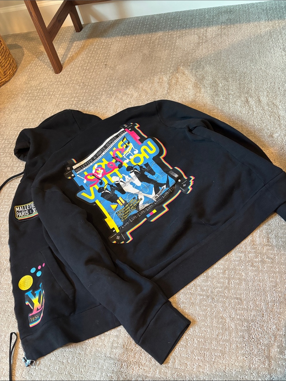 AUTH Louis Vuitton 2023 Jazz Multi Logo Zip Hoodie, Good Used Condition, M - Picture 14 of 15
